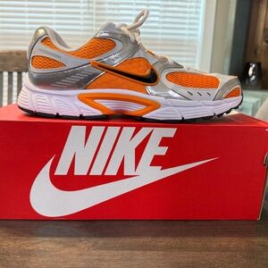 Nike Orange and Silver Sneakers